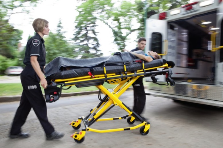 Person in an ambulance