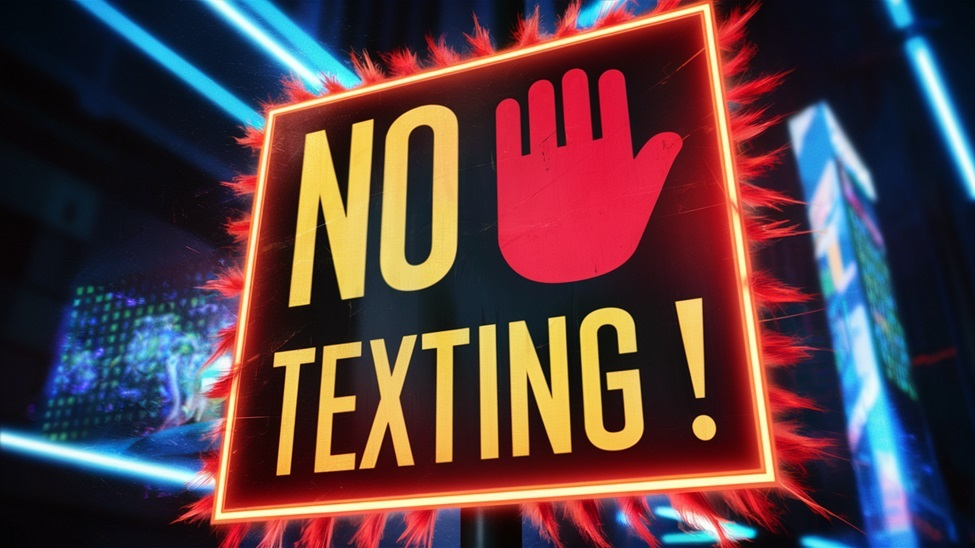 No Texting Sign
